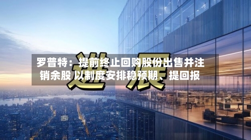 罗普特：提前终止回购股份出售并注销余股 以制度安排稳预期	、提回报-第1张图片