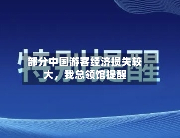部分中国游客经济损失较大,我总领馆提醒