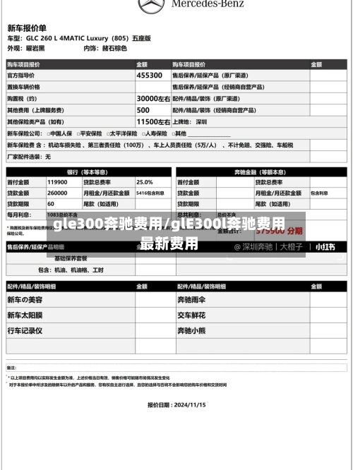 gle300奔驰费用/glE300l奔驰费用最新费用-第2张图片