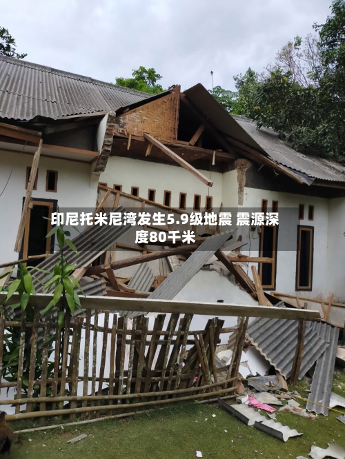 印尼托米尼湾发生5.9级地震 震源深度80千米