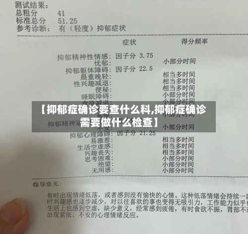 【抑郁症确诊要查什么科,抑郁症确诊需要做什么检查】-第2张图片
