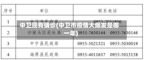中卫现有确诊(中卫市疫情大爆发是哪一年)