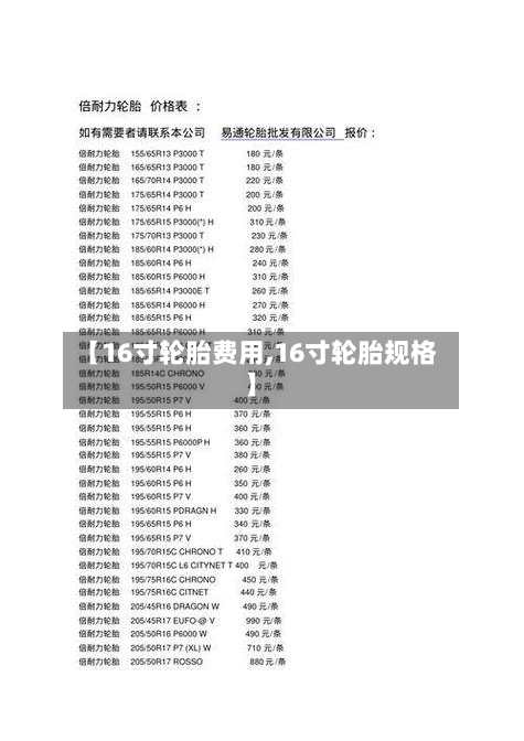 【16寸轮胎费用,16寸轮胎规格】
