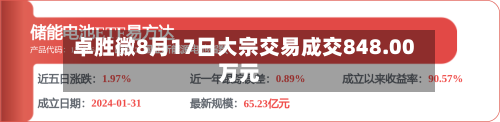 卓胜微8月17日大宗交易成交848.00万元-第1张图片