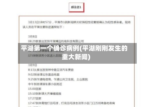 平湖第一个确诊病例(平湖刚刚发生的重大新闻)
