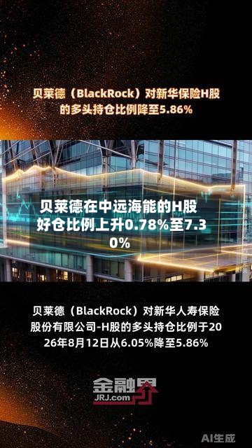 贝莱德在中远海能的H股好仓比例上升0.78%至7.30%
