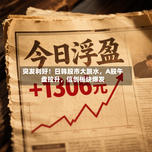 突发利好！日韩股市大跳水，A股午盘拉升，信创板块爆发