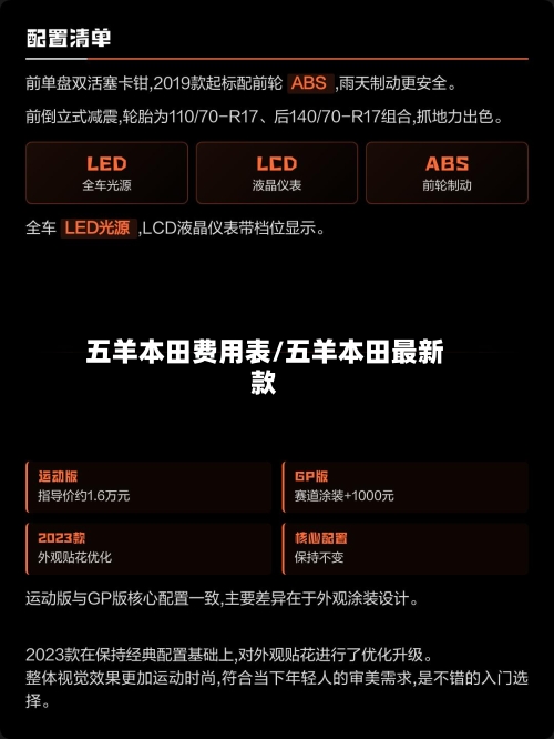 五羊本田费用表/五羊本田最新款-第2张图片