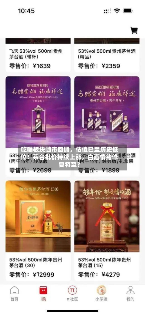 吃喝板块随市回调	，估值已至历史低位！茅台批价持续上涨，白酒情绪修复将至？-第2张图片