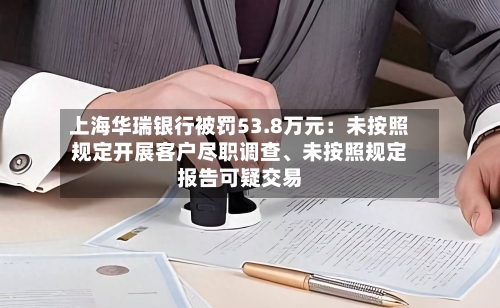 上海华瑞银行被罚53.8万元：未按照规定开展客户尽职调查、未按照规定报告可疑交易-第2张图片