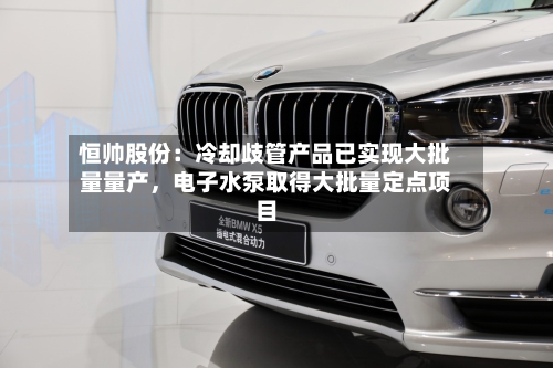 恒帅股份：冷却歧管产品已实现大批量量产	，电子水泵取得大批量定点项目-第2张图片