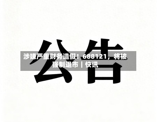 涉嫌严重财务造假！688121，将被强制退市｜快讯-第1张图片