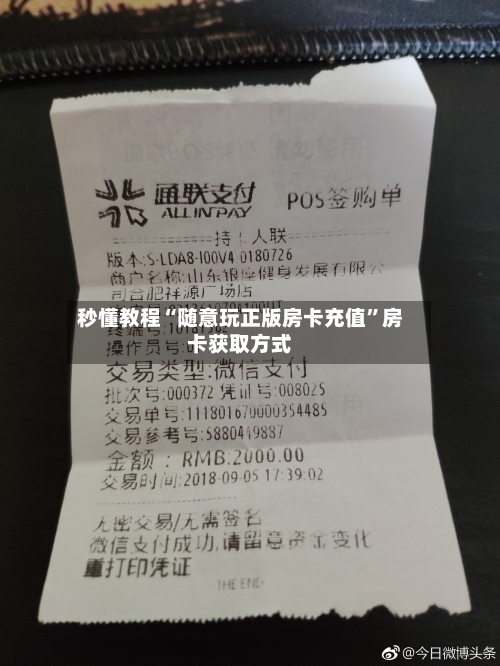 秒懂教程“随意玩正版房卡充值”房卡获取方式-第2张图片