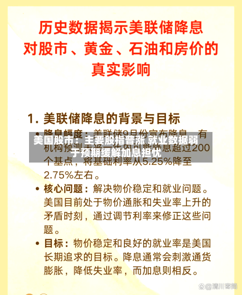 美国股市：主要股指普涨 就业数据弱于预期缓解加息担忧