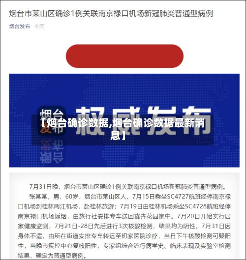 【烟台确诊数据,烟台确诊数据最新消息】