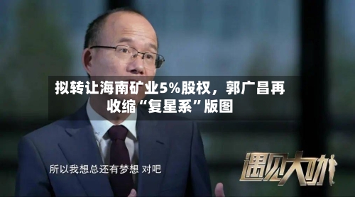 拟转让海南矿业5%股权	，郭广昌再收缩“复星系”版图-第2张图片