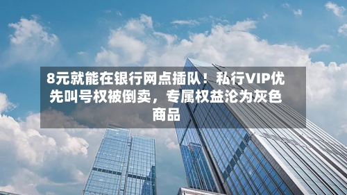 8元就能在银行网点插队！私行VIP优先叫号权被倒卖，专属权益沦为灰色商品-第2张图片