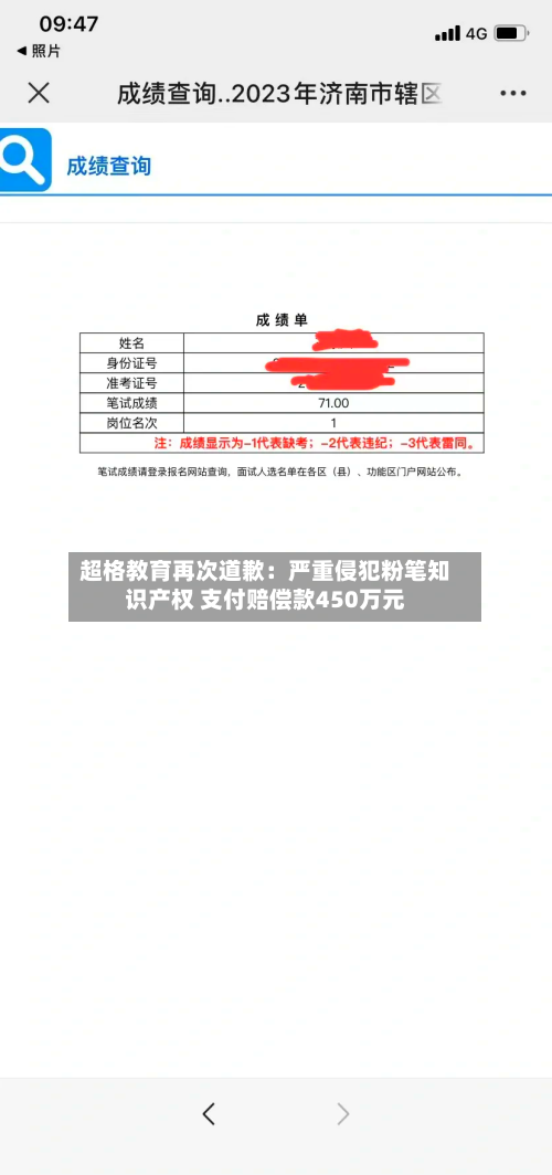 超格教育再次道歉：严重侵犯粉笔知识产权 支付赔偿款450万元-第2张图片
