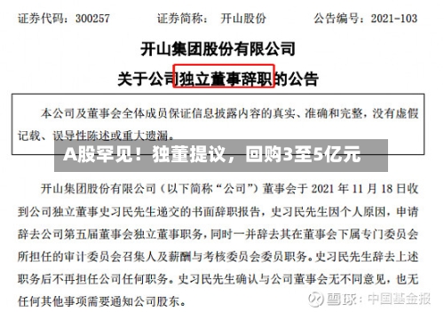 A股罕见！独董提议	，回购3至5亿元-第3张图片