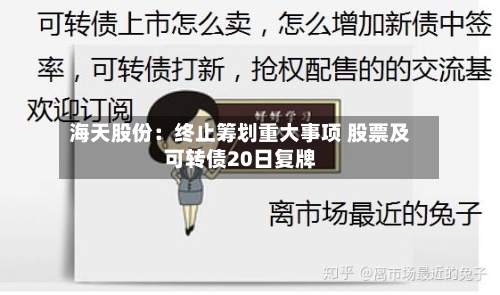 海天股份:终止筹划重大事项 股票及可转债20日复牌