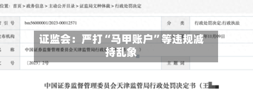 证监会：严打“马甲账户”等违规减持乱象-第2张图片