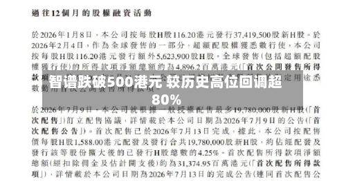 智谱跌破500港元 较历史高位回调超80%-第2张图片