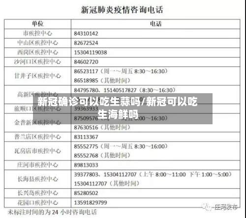 新冠确诊可以吃生蒜吗/新冠可以吃生海鲜吗