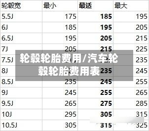 轮毂轮胎费用/汽车轮毂轮胎费用表-第2张图片