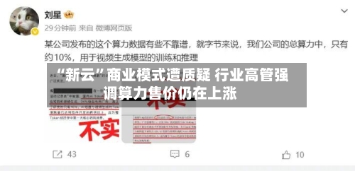 “新云”商业模式遭质疑 行业高管强调算力售价仍在上涨-第3张图片
