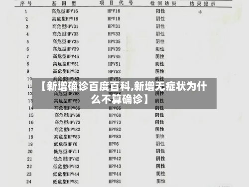【新增确诊百度百科,新增无症状为什么不算确诊】