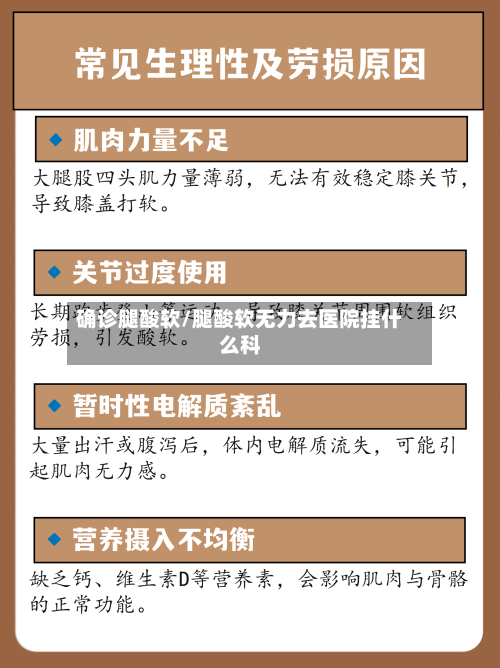 确诊腿酸软/腿酸软无力去医院挂什么科