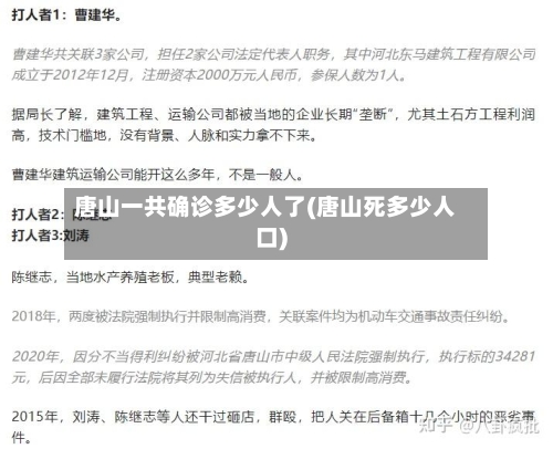 唐山一共确诊多少人了(唐山死多少人口)