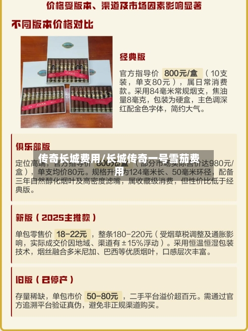 传奇长城费用/长城传奇一号雪茄费用