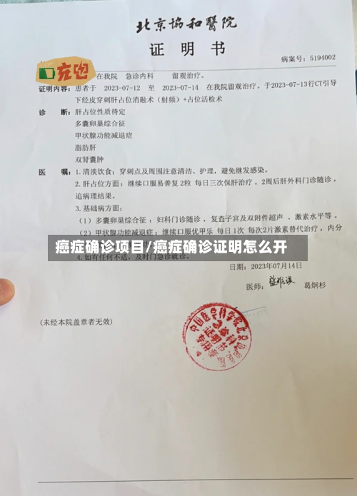 癌症确诊项目/癌症确诊证明怎么开-第2张图片