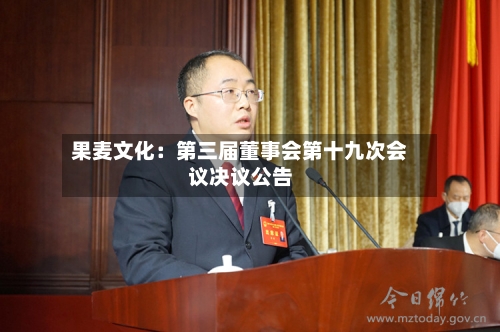 果麦文化：第三届董事会第十九次会议决议公告