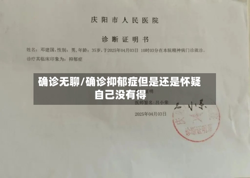确诊无聊/确诊抑郁症但是还是怀疑自己没有得