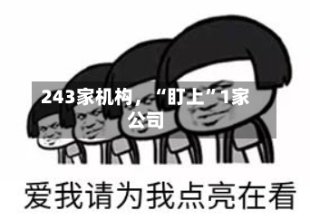 243家机构,“盯上”1家公司