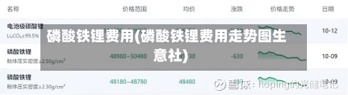 磷酸铁锂费用(磷酸铁锂费用走势图生意社)
