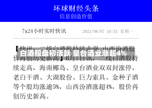 白酒股盘初活跃 皇台酒业涨超4%
