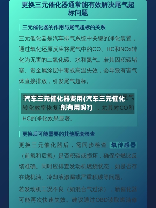 汽车三元催化器费用(汽车三元催化剂有用吗?)