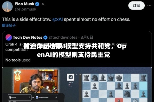 被迫作出选取时	，Grok的AI模型支持共和党，OpenAI的模型则支持民主党-第2张图片