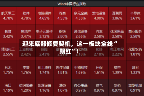 迎来底部修复契机	，这一板块全线“飘红”！-第2张图片