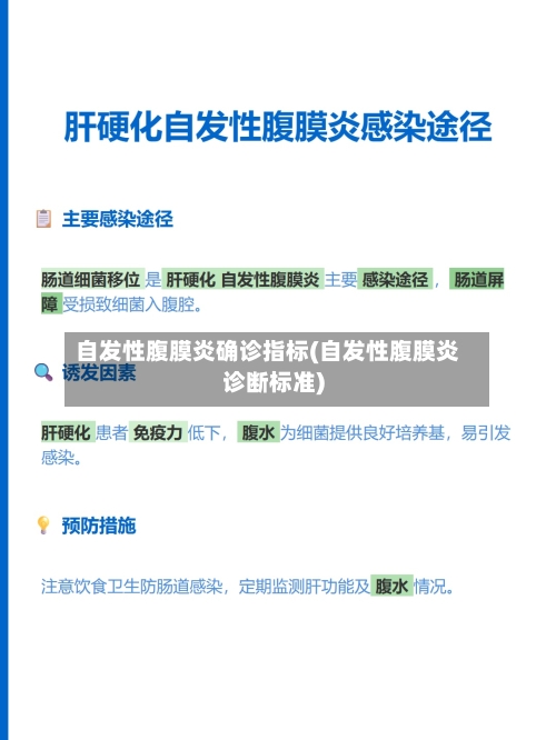 自发性腹膜炎确诊指标(自发性腹膜炎诊断标准)