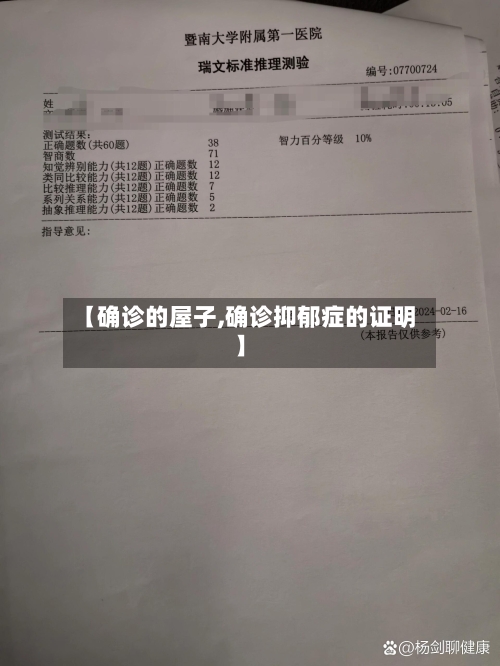 【确诊的屋子,确诊抑郁症的证明】