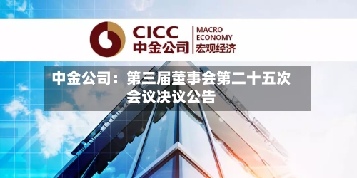 中金公司：第三届董事会第二十五次会议决议公告