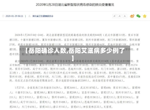 【岳阳确诊人数,岳阳艾滋病多少例了】-第1张图片
