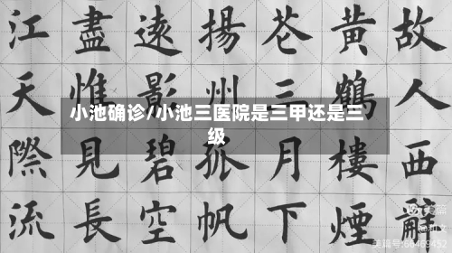 小池确诊/小池三医院是三甲还是三级
